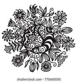 Beautiful floral decorative element. Vector illustration.