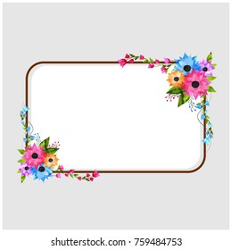 Beautiful floral design decorated circular frame and space for your text.