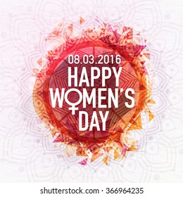 Beautiful floral design decorated greeting card for Happy Women's Day celebration.