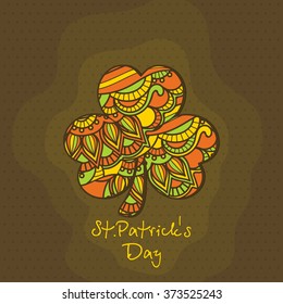 Beautiful floral design decorated Shamrock Leaf for Happy St. Patrick's Day celebration.