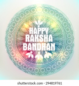 Beautiful floral design decorated shiny frame on grey background for Indian festival, Happy Raksha Bandhan celebration.