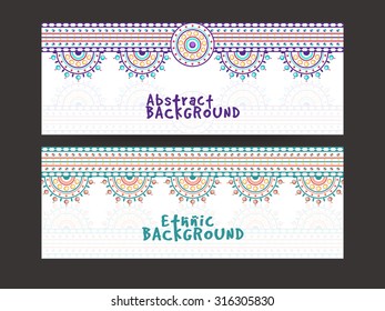 Beautiful floral design decorated website header or banner set.