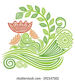 Beautiful floral design element vector illustration