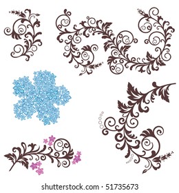 Bonitos elementos de diseño floral