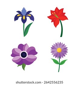 Beautiful floral design elements bundle crafted for use in creative artwork and decorative ideas Line Art Vector illustration