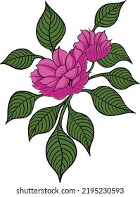 bonito diseño floral para elementos, color editable