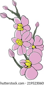beautiful floral design for elements, editable color