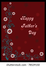 beautiful floral design greeting card for father's day