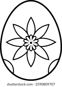 a beautiful floral design on the Easter egg 