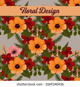 Beautiful floral design. Vector Illustration