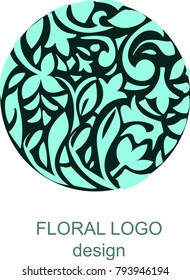 beautiful floral emblem. Vector