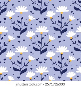 Beautiful floral fabric pattern in a flower field