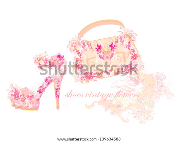 floral shoes and bag