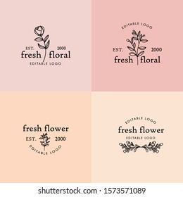 BEAUTIFUL FLORAL FEMININE PREMADE EDITABLE LOGO