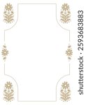 Beautiful floral flower border frame background in vintage victorian art nouveau illustration style for invitation poster printable card fairy tale book page journal memo notes digital scrapbook paper