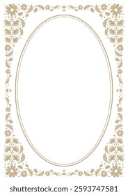 Beautiful floral flower border frame background in vintage victorian art nouveau illustration style for invitation poster printable card fairy tale book page journal memo notes digital scrapbook paper