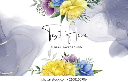 Beautiful floral frame background with flower watercolor