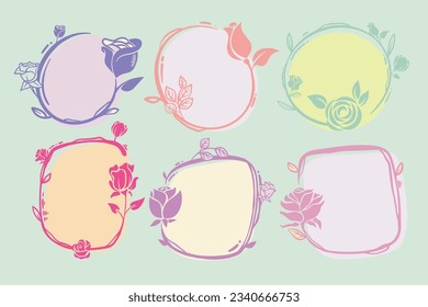 Beautiful Floral Frame and Background. Frame with flower collection