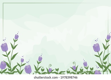Beautiful floral frame background with soft nature pastel color. Nature lily flower watercolor background for invitation, weeding card, post card, and social media post template