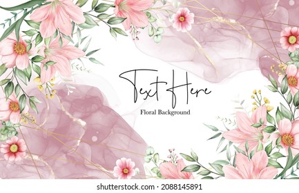 Beautiful floral frame background with soft flower watercolor