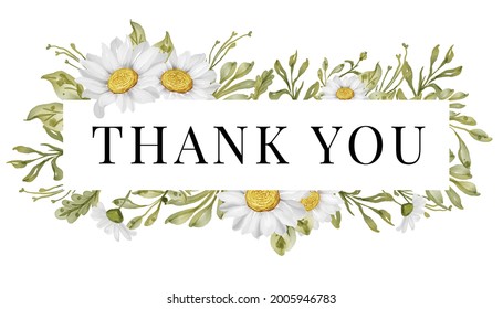 Beautiful floral frame with elegant white daisy flower