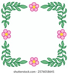 Beautiful floral frame with gradient fill. Copy space. Raster clip art.