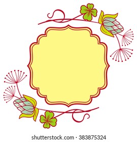 Beautiful floral frame. Vector clip art.
