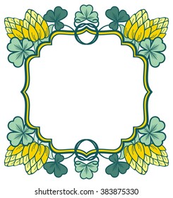 Beautiful floral frame. Vector clip art.
