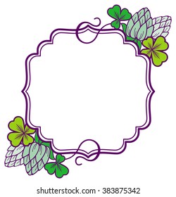 Beautiful floral frame. Vector clip art.