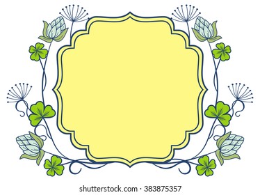 Beautiful floral frame. Vector clip art.