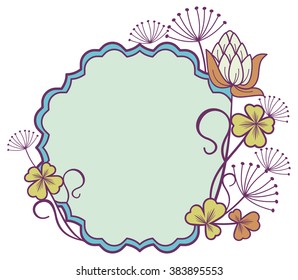 Beautiful floral frame. Vector clip art.