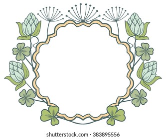 Beautiful floral frame. Vector clip art.