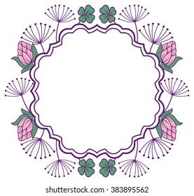 Beautiful floral frame. Vector clip art.