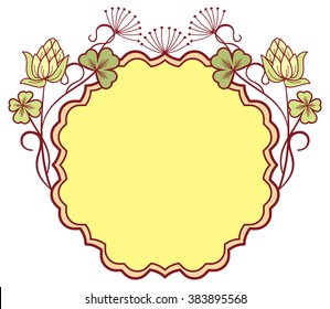 Beautiful floral frame. Vector clip art.