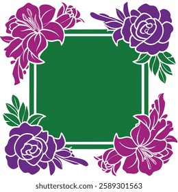 A beautiful floral frame vector design featuring elegant natural elements. Ideal for invitations, wedding cards, decorative prints, branding, and digital artwork. Perfect for luxury, vintage