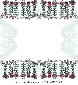 Beautiful floral frame. Vector illustration