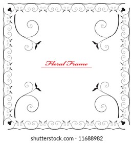Beautiful floral frame - vector illustration
