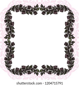 Beautiful floral frame. Vector illustration
