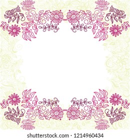 Beautiful floral frame. Vector illustration