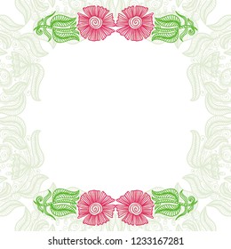 Beautiful floral frame. Vector illustration