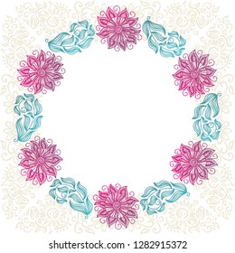 Beautiful floral frame. Vector illustration