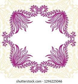 Beautiful floral frame. Vector illustration