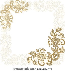 Beautiful floral frame. Vector illustration
