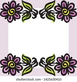 Beautiful floral frame. Vector illustration