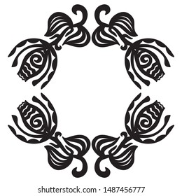 Beautiful floral frame. Vector illustration