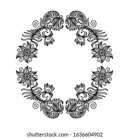 Beautiful floral frame. Vector illustration