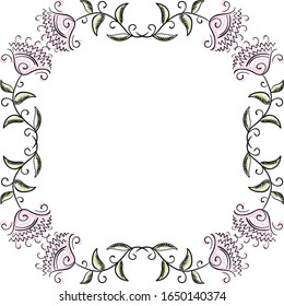 Beautiful floral frame. Vector illustration