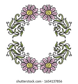 Beautiful floral frame. Vector illustration