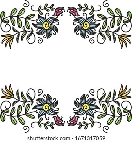 Beautiful floral frame. Vector illustration