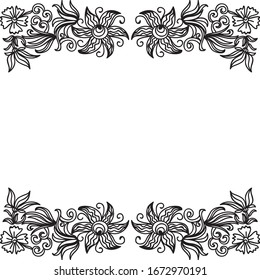 Beautiful floral frame. Vector illustration